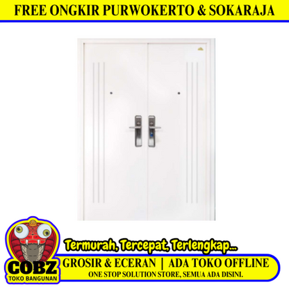 5 CM x 150 CM x 210 CM / FORTRESS FORT 150.12 DOUBLE Pintu Kamar Mandi Baja White Set