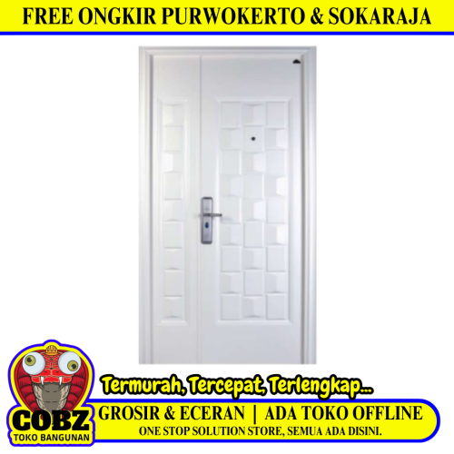 5 CM x 120 CM x 230 CM / FORTRESS PRIME 120.03 MOM & SON Pintu Kamar Mandi Baja White Set