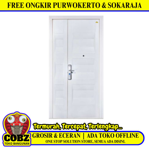 5 CM x 120 CM x 230 CM / FORTRESS PRIME 120.01 MOM & SON Pintu Kamar Mandi Baja White Set