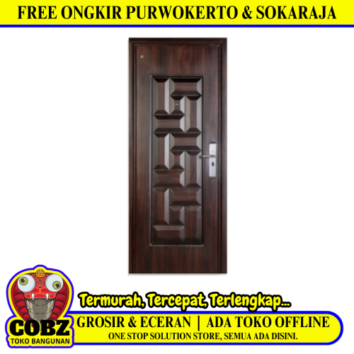 5 CM x 90 CM x 220 CM / FORTRESS PRIME 90.04 SINGLE Pintu Kamar Mandi Baja Coklat Set
