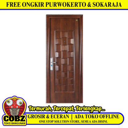 5 CM x 90 CM x 230 CM / FORTRESS PRIME 90.03 SINGLE Pintu Kamar Mandi Baja Coklat Set