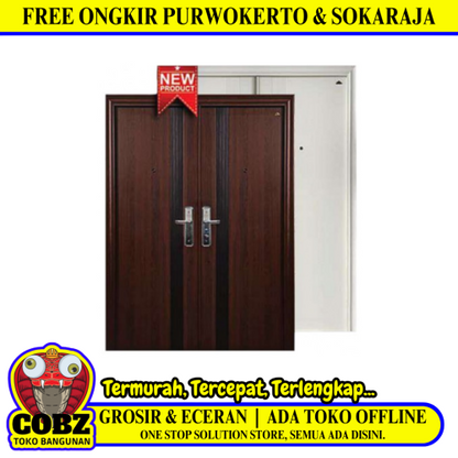 5 CM x 150 CM x 210 CM / FORTRESS FORT 150.17 DOUBLE Pintu Kamar Mandi Baja Cokelat Set