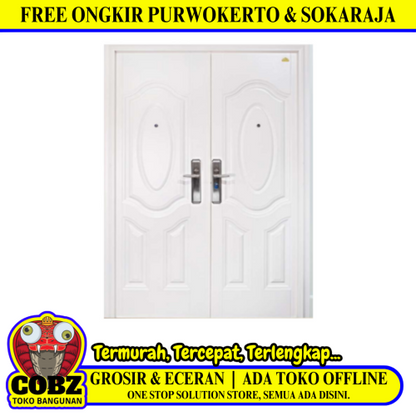 5 CM x 150 CM x 210 CM / FORTRESS FORT 150.10 DOUBLE Pintu Kamar Mandi Baja White Set