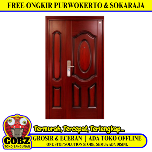 5 CM x 120 CM x 210 CM / FORTRESS FORT 120.10 MOM & SON Pintu Kamar Mandi Baja Cokelat Set