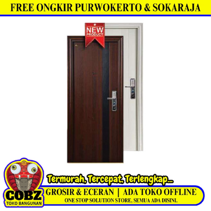 5 CM x 90 CM x 210 CM / FORTRESS FORT 90.17 SINGLE Pintu Kamar Mandi Baja Coklat Set
