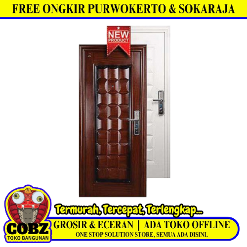 5 CM x 90 CM x 210 CM / FORTRESS FORT 90.16 SINGLE Pintu Kamar Mandi Baja Coklat Set