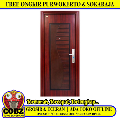 5 CM x 90 CM x 210 CM / FORTRESS FORT 90.14 SINGLE Pintu Kamar Mandi Baja Coklat Set