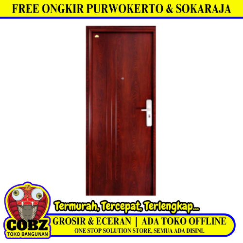5 CM x 90 CM x 210 CM / FORTRESS FORT 90.12 SINGLE Pintu Kamar Mandi Baja Coklat Set