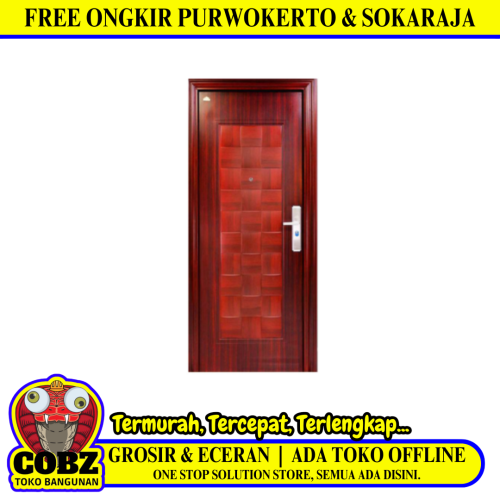 5 CM x 90 CM x 210 CM / FORTRESS FORT 90.11 SINGLE Pintu Kamar Mandi Baja Coklat Set