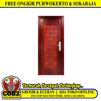5 CM x 90 CM x 210 CM / FORTRESS FORT 90.11 SINGLE Pintu Kamar Mandi Baja Coklat Set