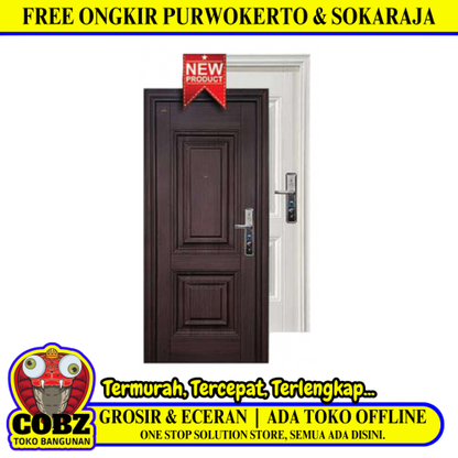 5 CM x 90 CM x 210 CM / FORTRESS FORT 90.19 SINGLE Pintu Kamar Mandi Baja Hitam Set