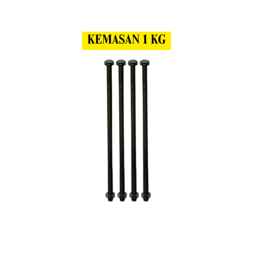 30 CM / TM Baut Mur Hexagon Bolt Nut Flat Head Warna KG