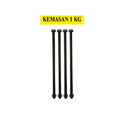 30 CM / TM Baut Mur Hexagon Bolt Nut Flat Head Warna KG