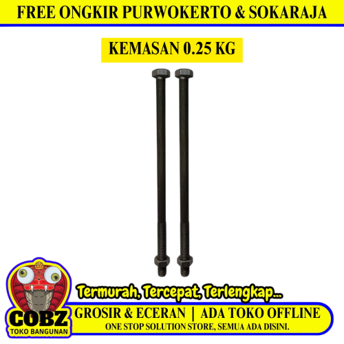 25 CM / TM Baut Mur Hexagon Bolt Nut Flat Head Warna KG