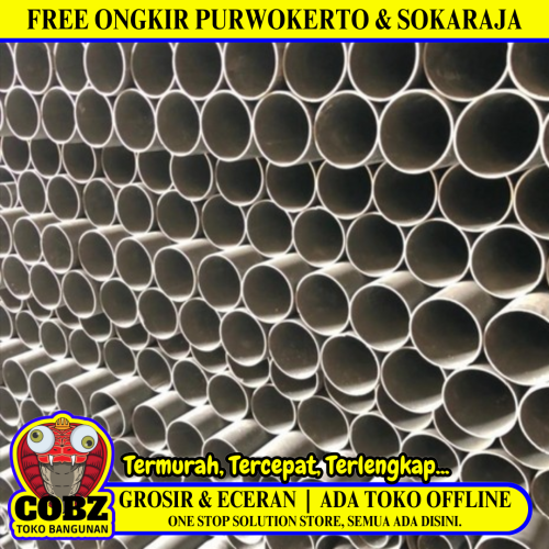 2 1/2 IN x 3.6 M / TM AW Lis Warna Pipa Pralon Paralon PVC Hitam Batang