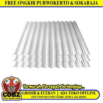 0.25 MM x 75 CM x 3 M / TM Spandek Galvalum Jenis Gelombang Lembar