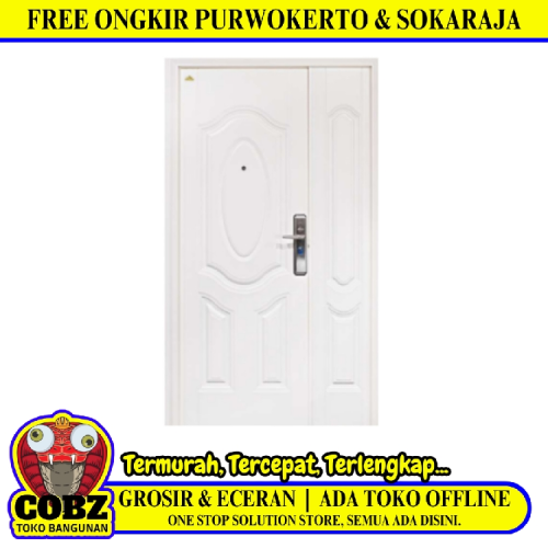 5 CM x 120 CM x 210 CM / FORTRESS FORT 120.10 MOM & SON Pintu Kamar Mandi Baja White Set