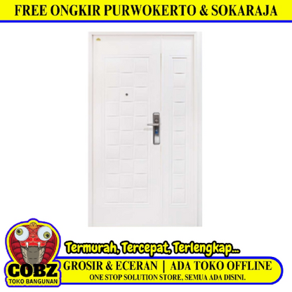 5 CM x 120 CM x 210 CM / FORTRESS FORT 120.11 MOM & SON Pintu Kamar Mandi Baja White Set