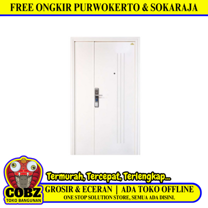 5 CM x 120 CM x 210 CM / FORTRESS FORT 120.12 MOM & SON Pintu Kamar Mandi Baja White Set