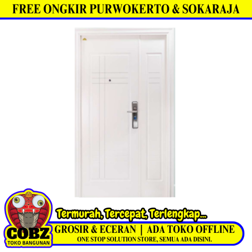 5 CM x 120 CM x 210 CM / FORTRESS FORT 120.13 MOM & SON Pintu Kamar Mandi Baja White Set