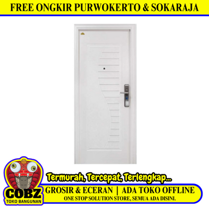 5 CM x 90 CM x 210 CM / FORTRESS FORT 90.14 SINGLE Pintu Kamar Mandi Baja White Set