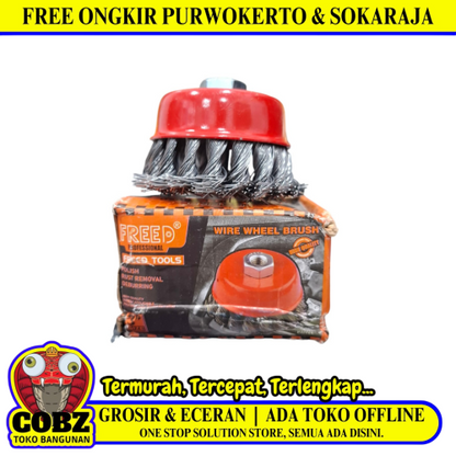 3 IN / FREED Sikat Kawat Mangkok Bahan Pembersih Karat Kerak