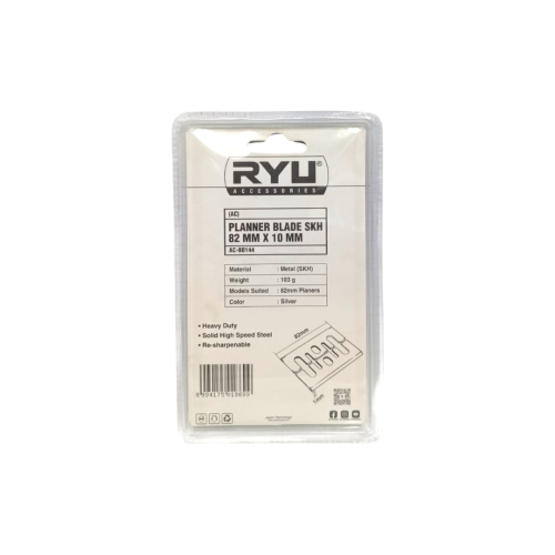 82 MM x 10 MM / RYU AC-BD144 Mata Ketam Sugu Mesin Serut Kayu Planer Blade Set