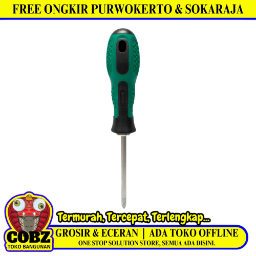 4 IN / WIPRO Obeng Screwdriver Two Way Bolak Balik Plus Minus 2 In 1 Gagang Bahan
