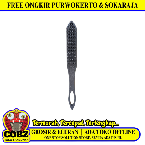 5 BARIS / EIFFEL Sikat Kawat Bahan Pembersih Karat Gagang Plastik PVC