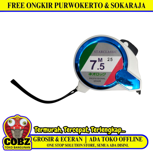 7.5 M / STARCLASSIC Meteran Alat Ukur Tukang Bangunan Measuring Tape