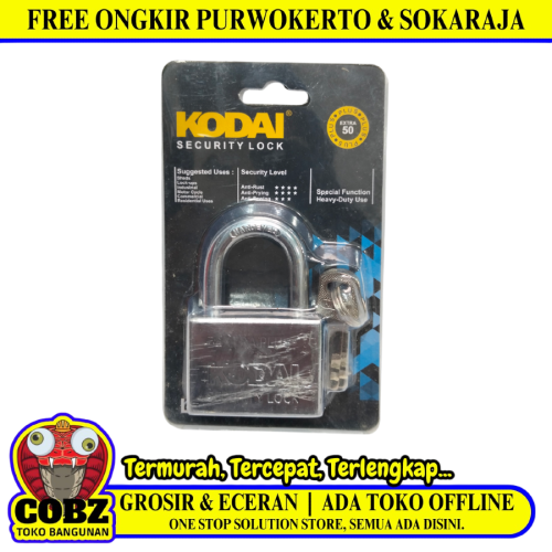 50 MM / KODA Gembok Pintu Pagar Padlock Anti Maling Leher Pendek