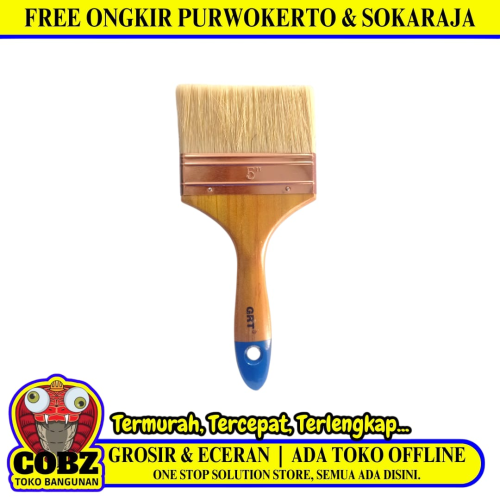 5 IN / GRT Kuas Cat Tembok Kayu Besi Air Acyrlic Paint Brush
