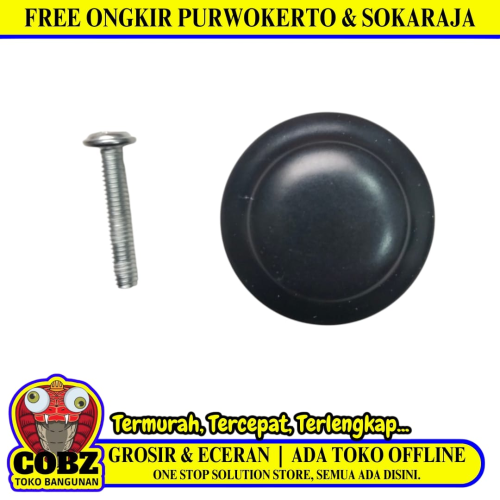 D 2 1/2 CM / COBZ Tarikan Pegangan Handle Laci Lemari Bulat Plastik PVC Hitam