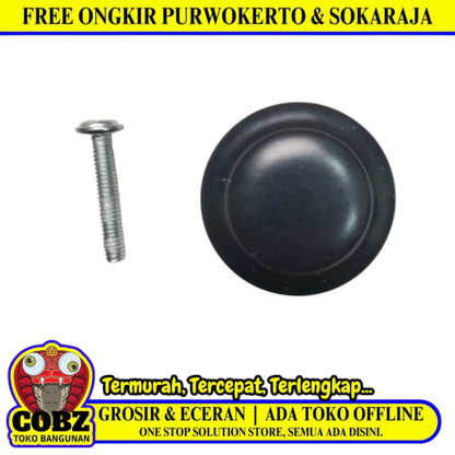 D 2 1/2 CM / COBZ Tarikan Pegangan Handle Laci Lemari Bulat Plastik PVC Hitam