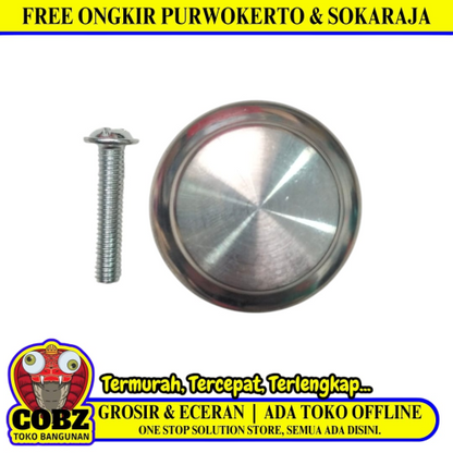 D 2 1/2 CM / COBZ Tarikan Pegangan Handle Laci Lemari Bulat Stainless Silver