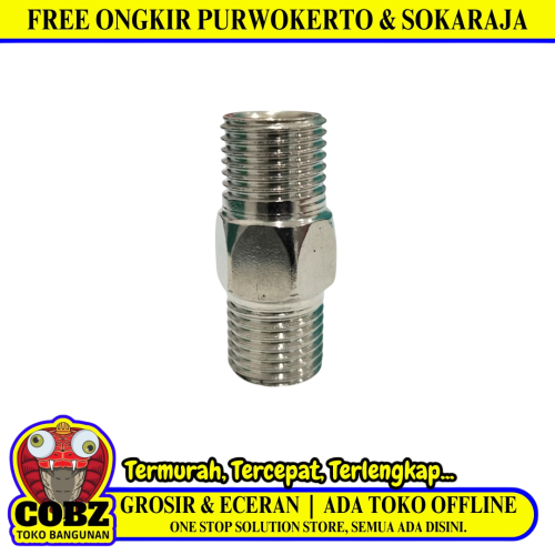 1/4 IN / TM Double Nepel Nipple Drat Luar Male Thread Stainless