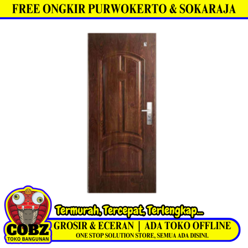 4 CM x 90 CM x 210 CM / FORTRESS URBAN 90.06 SINGLE Pintu Kamar Mandi Baja Coklat Set