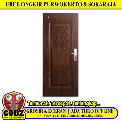 4 CM x 90 CM x 210 CM / FORTRESS URBAN 90.05 SINGLE Pintu Kamar Mandi Baja Coklat Set