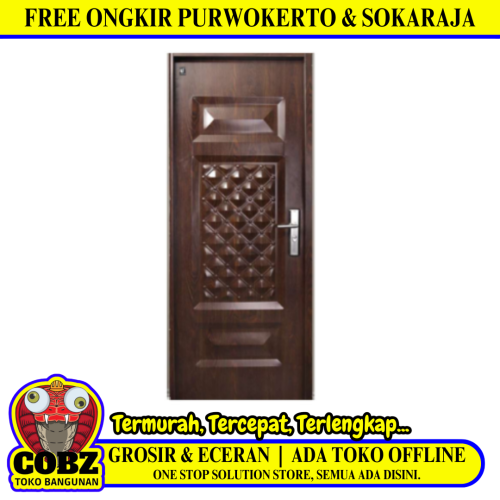 4 CM x 90 CM x 210 CM / FORTRESS URBAN 90.01 SINGLE Pintu Kamar Mandi Baja Coklat Set