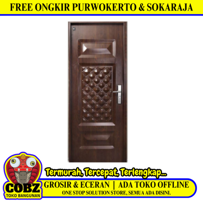 4 CM x 90 CM x 210 CM / FORTRESS URBAN 90.01 SINGLE Pintu Kamar Mandi Baja Coklat Set