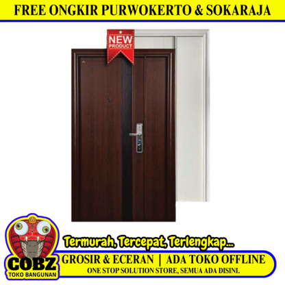 5 CM x 120 CM x 210 CM / FORTRESS FORT 120.17 MOM & SON Pintu Kamar Mandi Baja White Set