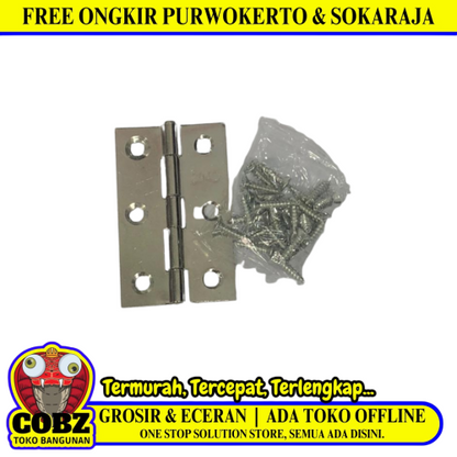 2 1/2 IN / HPP  Engsel Kupu Kupu Pintu Jendela Hinge Stainless Set