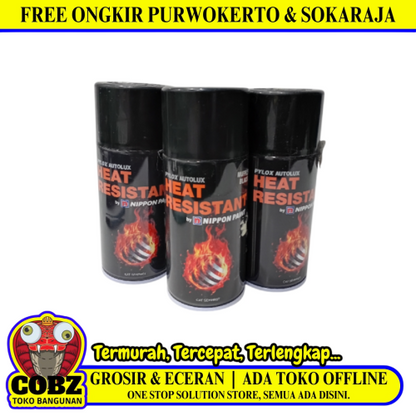 300 CC / NIPPON PAINT Heat Ressistant Pylox Cat Kayu Besi Semprot Kaleng