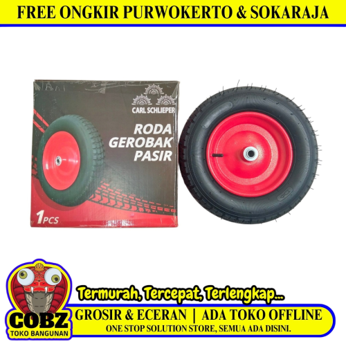 8 IN / CARL SCHLIEPER Roda Ban Hidup Gerobak Angkong Sorong Pasir Cor Set