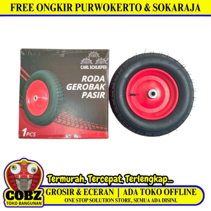 8 IN / CARL SCHLIEPER Roda Ban Hidup Gerobak Angkong Sorong Pasir Cor Set