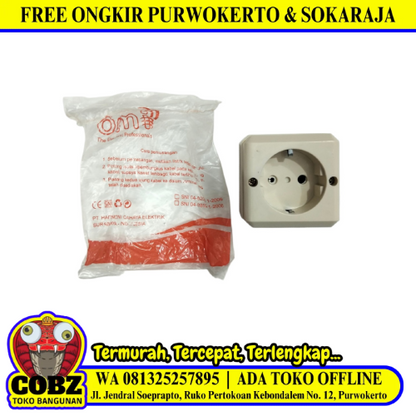 1 LUBANG / OMI Stop Kontak Terminal Arde Tempel OB Outbow Cream