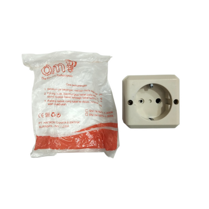 1 LUBANG / OMI Stop Kontak Terminal Arde Tempel OB Outbow Cream