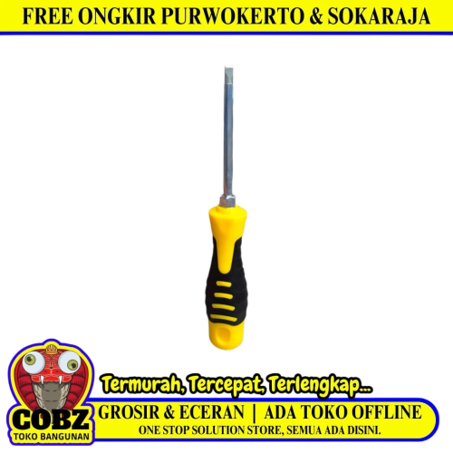 4 IN / COBZ 7647 Obeng Screwdriver Two Way Bolak Balik Plus Minus 2 In 1 Gagang Fiber