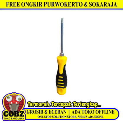 4 IN / COBZ 7647 Obeng Screwdriver Two Way Bolak Balik Plus Minus 2 In 1 Gagang Fiber