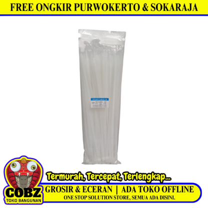 8 MM x 400 MM / SW Kabel Cable Ties Tali Ripet 40 CM Putih Pack